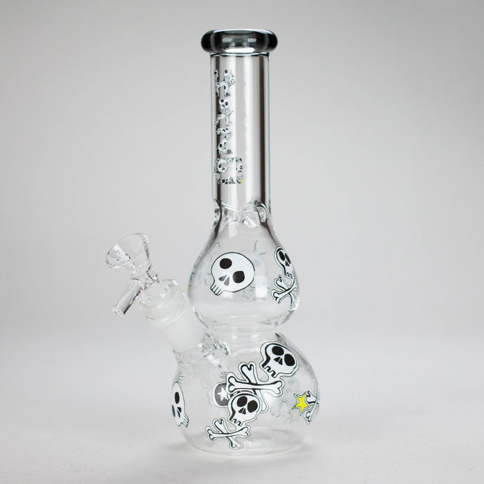 Haze | 9″ Skulls Bubble Glass Bong – Charcoal Black (Mini-P) Glass Bong Canadian Distributor