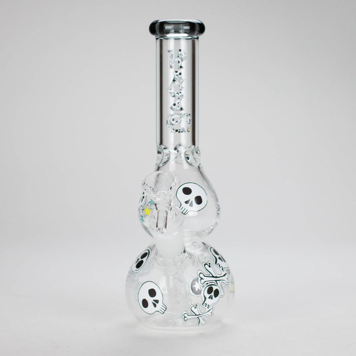 Haze | 9″ Skulls Bubble Glass Bong – Charcoal Black (Mini-P) Glass Bong Canadian Distributor