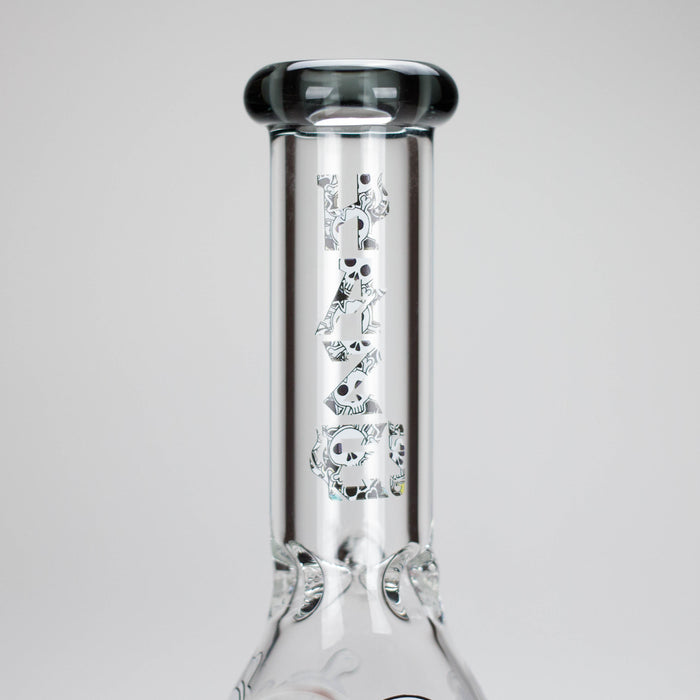 Haze | 9″ Skulls Bubble Glass Bong – Charcoal Black (Mini-P) Glass Bong Canadian Distributor