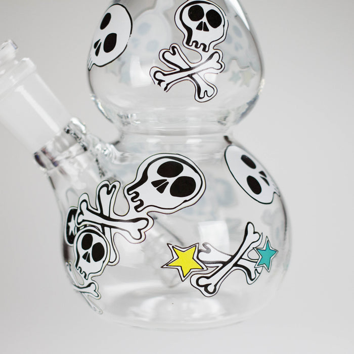 Haze | 9″ Skulls Bubble Glass Bong – Charcoal Black (Mini-P) Glass Bong Canadian Distributor