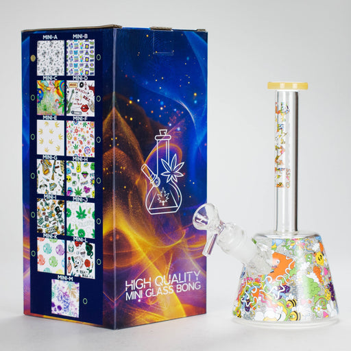 Haze | 9″ Lab Flower Beaker Glass Bong – Jade Yellow (Mini-Q) Glass Bong Canadian Distributor