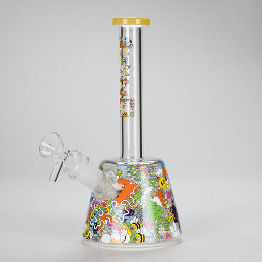 Haze | 9″ Lab Flower Beaker Glass Bong – Jade Yellow (Mini-Q) Glass Bong Canadian Distributor