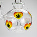 Haze | 9″ Heart Leaf Bubble Base Glass Bong – Teal (Mini-R) Glass Bong Canadian Distributor