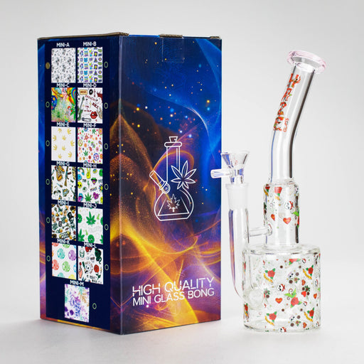 Haze | 10″ Skull & Red Roses Glass Bong – Pink (Mini-S) Glass Bong Canadian Distributor