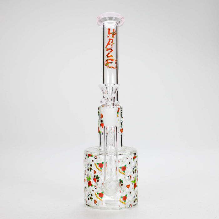 Haze | 10″ Skull & Red Roses Glass Bong – Pink (Mini-S) Glass Bong Canadian Distributor