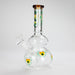 Haze | 9″ Heart Leaf Double Bubble Base Glass Bong with Color Lip – Amber (Mini-U) Glass Bong Canadian Distributor