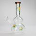 Haze | 9″ Heart Leaf Double Bubble Base Glass Bong with Color Lip – Amber (Mini-U) Glass Bong Canadian Distributor