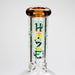 Haze | 9″ Heart Leaf Double Bubble Base Glass Bong with Color Lip – Amber (Mini-U) Glass Bong Canadian Distributor