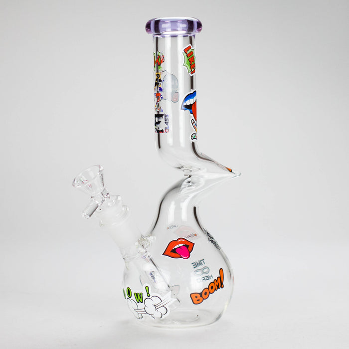 Haze | 9″ Zong Glass Bong with Color Lip – Purple (Mini-W) Glass Bong Canadian Distributor