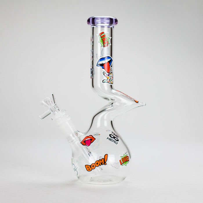 Haze | 9″ Zong Glass Bong with Color Lip – Purple (Mini-W) Glass Bong Canadian Distributor