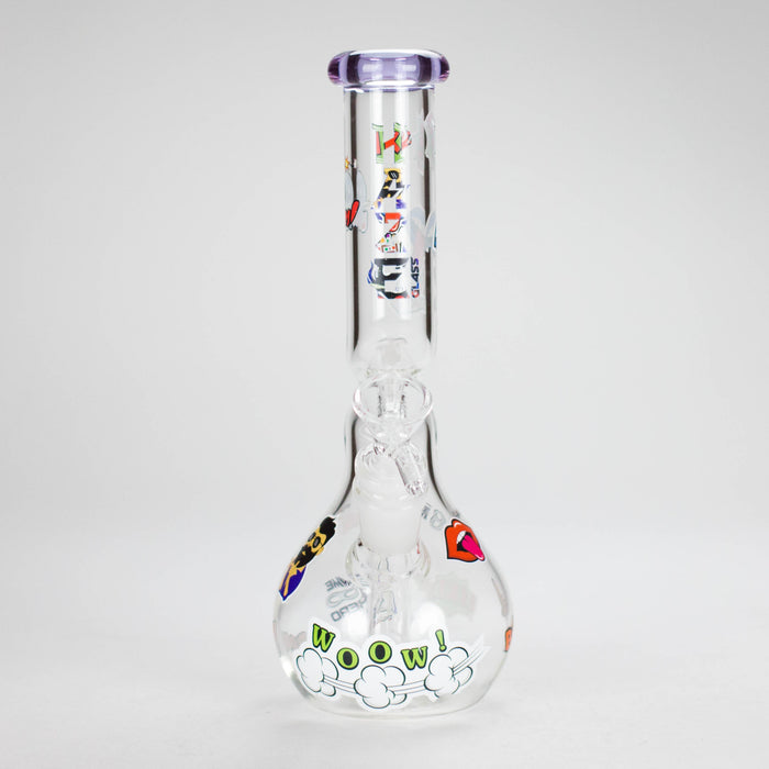 Haze | 9″ Zong Glass Bong with Color Lip – Purple (Mini-W) Glass Bong Canadian Distributor