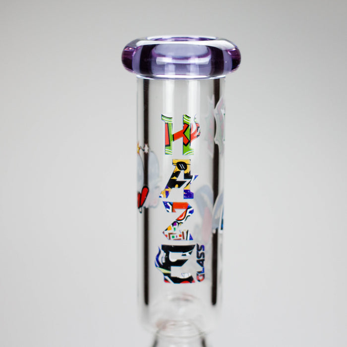 Haze | 9″ Zong Glass Bong with Color Lip – Purple (Mini-W) Glass Bong Canadian Distributor