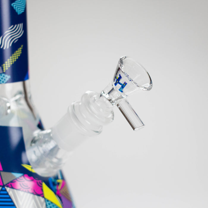 Haze | 8″ Geometric Figure Beaker Glass Bong with Color Lip – Green (Mini-X) Glass Bong Canadian Distributor