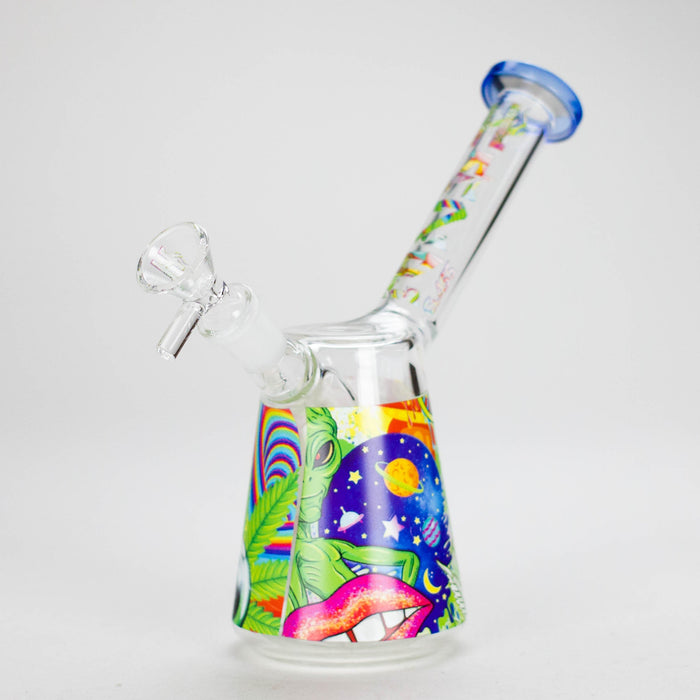 Haze 7″ Aliens Trip Glass Bubbler – Light Blue (Mini-C) Glass Bong Canadian Distributor