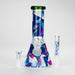 Haze | 8″ Geometric Figure Beaker Glass Bong with Color Lip – Green (Mini-X) Glass Bong Canadian Distributor