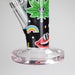 Haze | 9″ Face Emoji Straight Tube Glass Bong with Color End – Pink (Mini-Z) Glass Bong Canadian Distributor