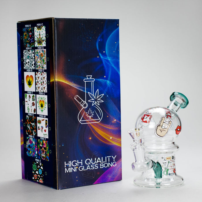 Haze | 6″ Rock Music Bubble Dome Glass Bong – Teal (Mini-D) Glass Bong Canadian Distributor