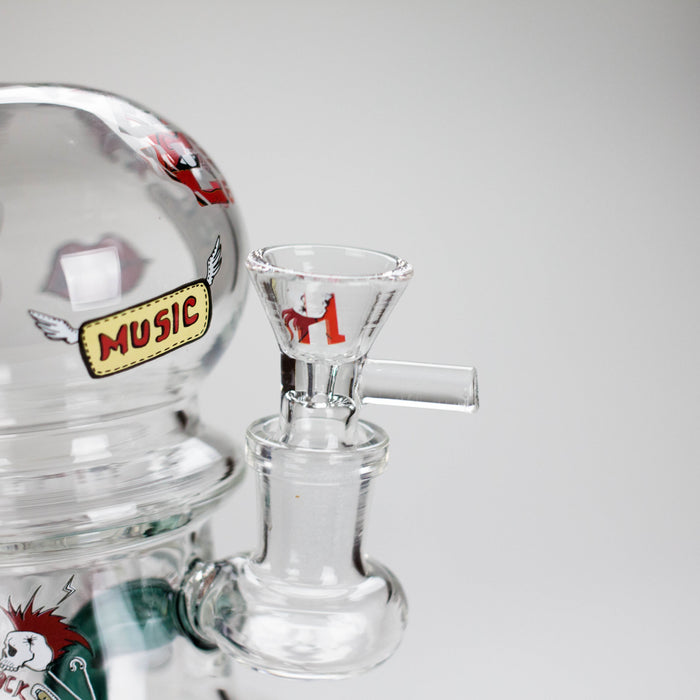 Haze | 6″ Rock Music Bubble Dome Glass Bong – Teal (Mini-D) Glass Bong Canadian Distributor