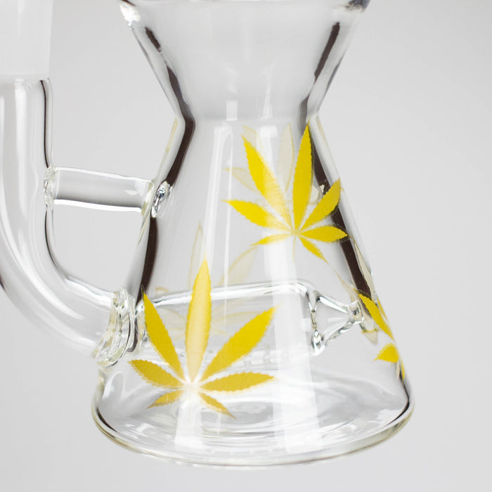 Haze | 8.5″ Weed Leaf Bent Neck Glass Bong – Jade Yellow (Mini-E) Glass Bong Canadian Distributor