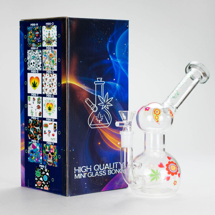 Haze | 4″ Mini Flower Bubble Glass Bong – Charcoal Black (Mini-F) Glass Bong Canadian Distributor