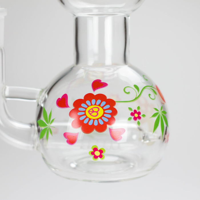 Haze | 4″ Mini Flower Bubble Glass Bong – Charcoal Black (Mini-F) Glass Bong Canadian Distributor