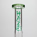 Haze | 9″ Bubble Base Glass Bong – Green Weed Leaf Design (Mini-A) Glass Bong Canadian Distributor