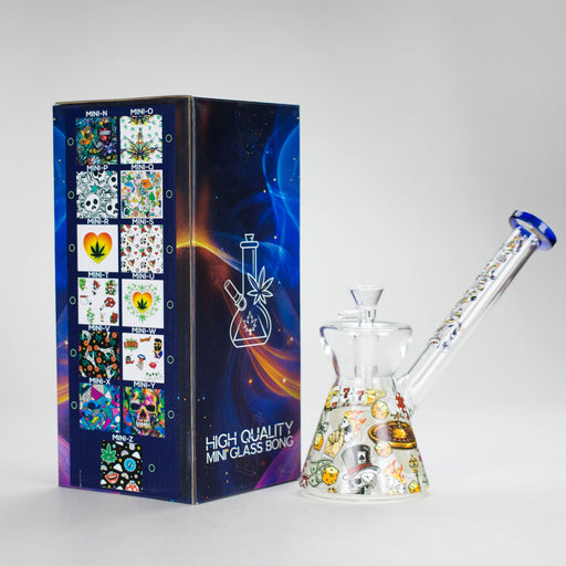 Haze | 8″ Gambling Glass Bubbler – Blue (Mini-I) Glass Bong Canadian Distributor
