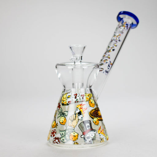 Haze | 8″ Gambling Glass Bubbler – Blue (Mini-I) Glass Bong Canadian Distributor