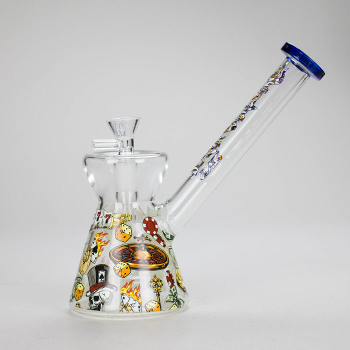 Haze | 8″ Gambling Glass Bubbler – Blue (Mini-I) Glass Bong Canadian Distributor