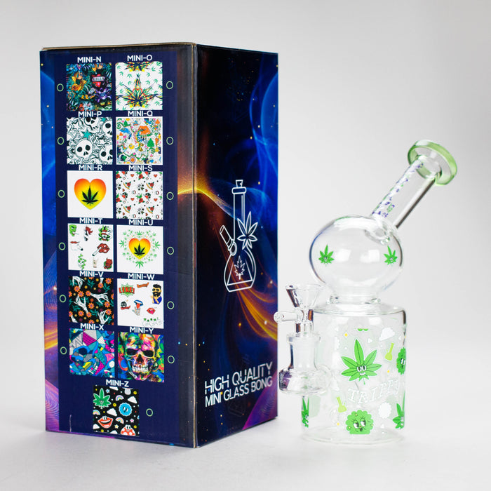 Haze | 8″ Trippy Bubble Dab Rig – Green (Mini-J) Glass Bong Canadian Distributor