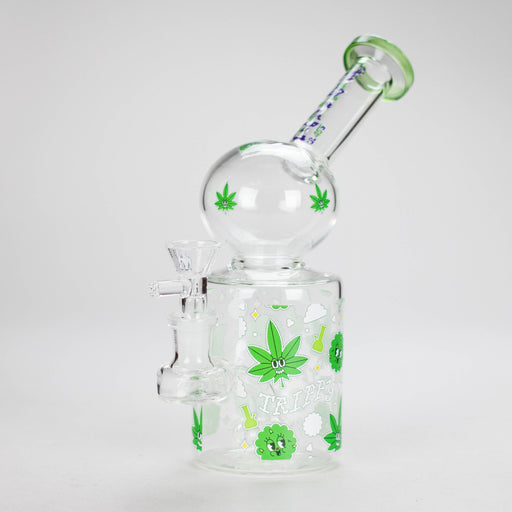 Haze | 8″ Trippy Bubble Dab Rig – Green (Mini-J) Glass Bong Canadian Distributor