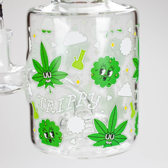 Haze | 8″ Trippy Bubble Dab Rig – Green (Mini-J) Glass Bong Canadian Distributor