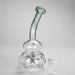 Haze | 9″ Bubble Base Glass Bong – Green Weed Leaf Design (Mini-A) Glass Bong Canadian Distributor