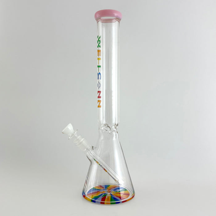 Wellcann | 17" Thickened Base Psychedelic Beaker Glass Bong Glass Bong Super Supplys Inc