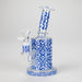 7" Cloisonné Design Glass Bong with Water Diffuser – 14mm Bowl Joint Glass Bong 777 Smoke Design2