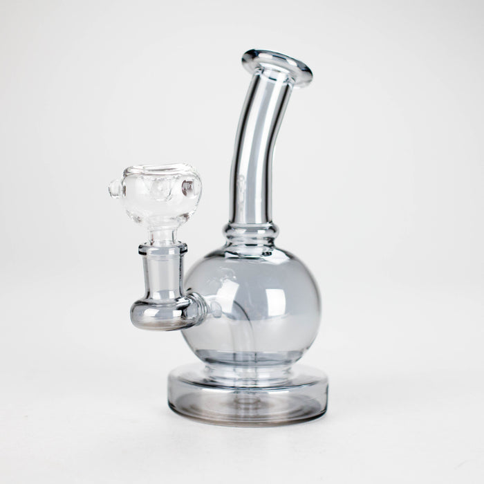 7" Solid Color Electroplate Glass Bong – 14mm Bowl Joint Glass Bong 777 Smoke Gray