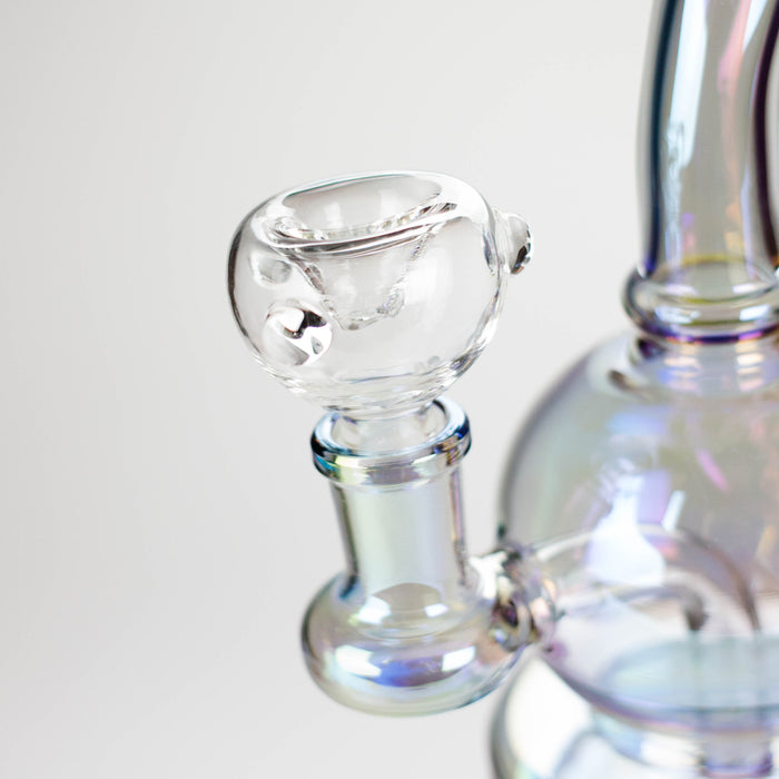 7" Solid Color Electroplate Glass Bong – 14mm Bowl Joint Glass Bong 777 Smoke