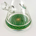 Wellcann | 14" Thickened Base Geometric Gold Beaker Glass Bong-Green Glass Bong Super Supplys Inc
