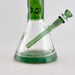 Wellcann | 14" Thickened Base Geometric Gold Beaker Glass Bong-Green Glass Bong Super Supplys Inc
