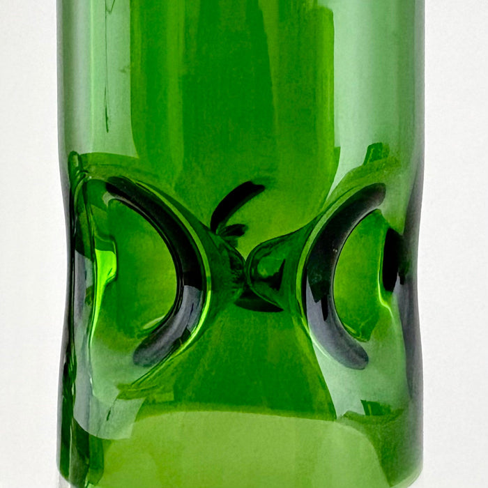 Wellcann | 14" Thickened Base Geometric Gold Beaker Glass Bong-Green Glass Bong Super Supplys Inc