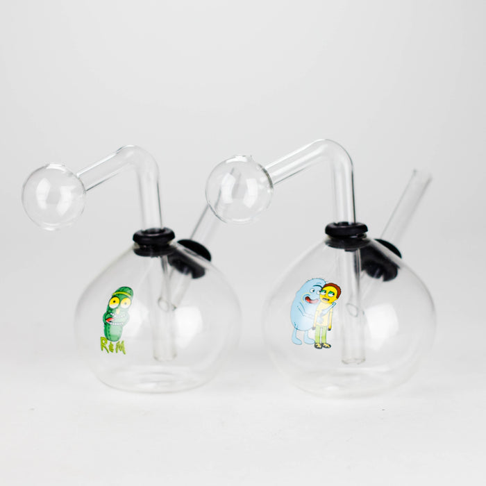 4" Snooper Ball Bulb Mix Sticker Glass Oil Burner Pipe – Durable Borosilicate Design Glass Rig RMG WHOLESALE