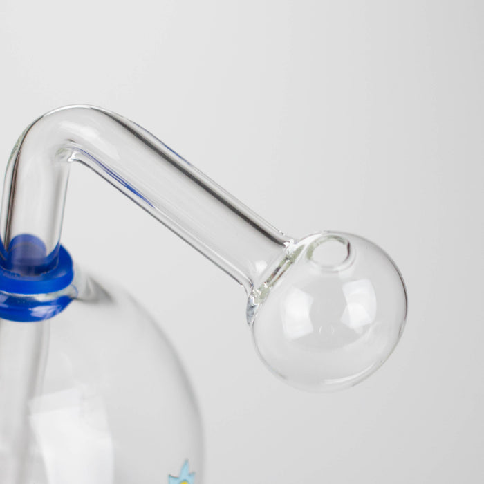 6" Mushroom Mix Sticker Glass Oil Burner Pipe – Unique Borosilicate Dome Design Glass Rig RMG WHOLESALE