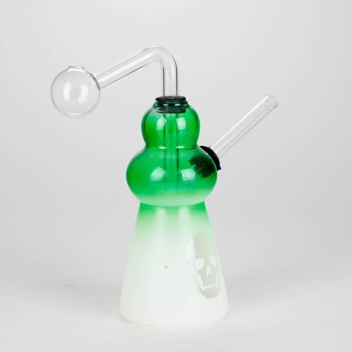 6" Flat Bottom Skull Glass Oil Burner – Compact Design with Assorted Colors Glass Rig RMG WHOLESALE