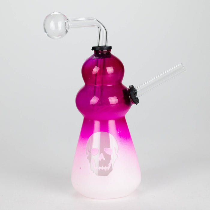 6" Round Bottom Skull Glass Oil Burner – Compact Design with Assorted Colors Glass Rig RMG WHOLESALE
