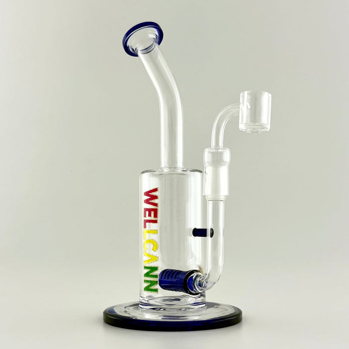 Wellcann | 9.5" Inline Rig with Quartz Banger Glass Rig Super Supplys Inc Blue