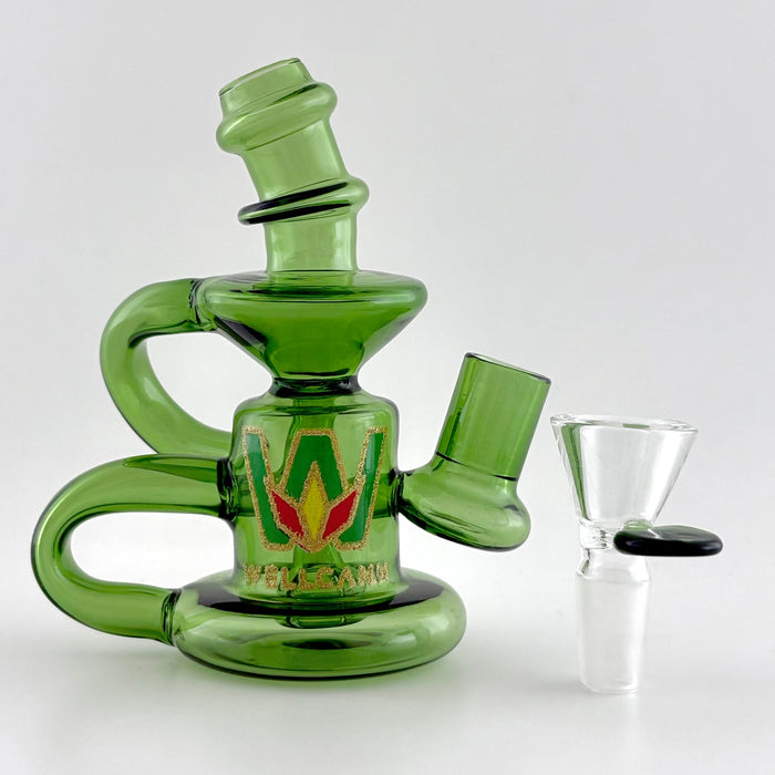 Wellcann | 5” Recycler Dab Rig – Circ Perc Glass Bong Super Supplys Inc Green