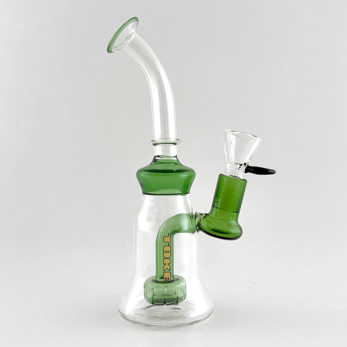Toke | 8” Glass Dab Rig - Circ Perc Glass Rig Super Supplys Inc Green