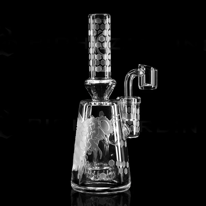 7" BEE HEX ETCHED CAPSULE RIG Glass Rig PINNACLE DISTRIBUTORS INC.