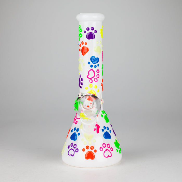 10" 3D Glass Bong With My Pet Design – Glow in the Dark Glass Bong 777 Smoke