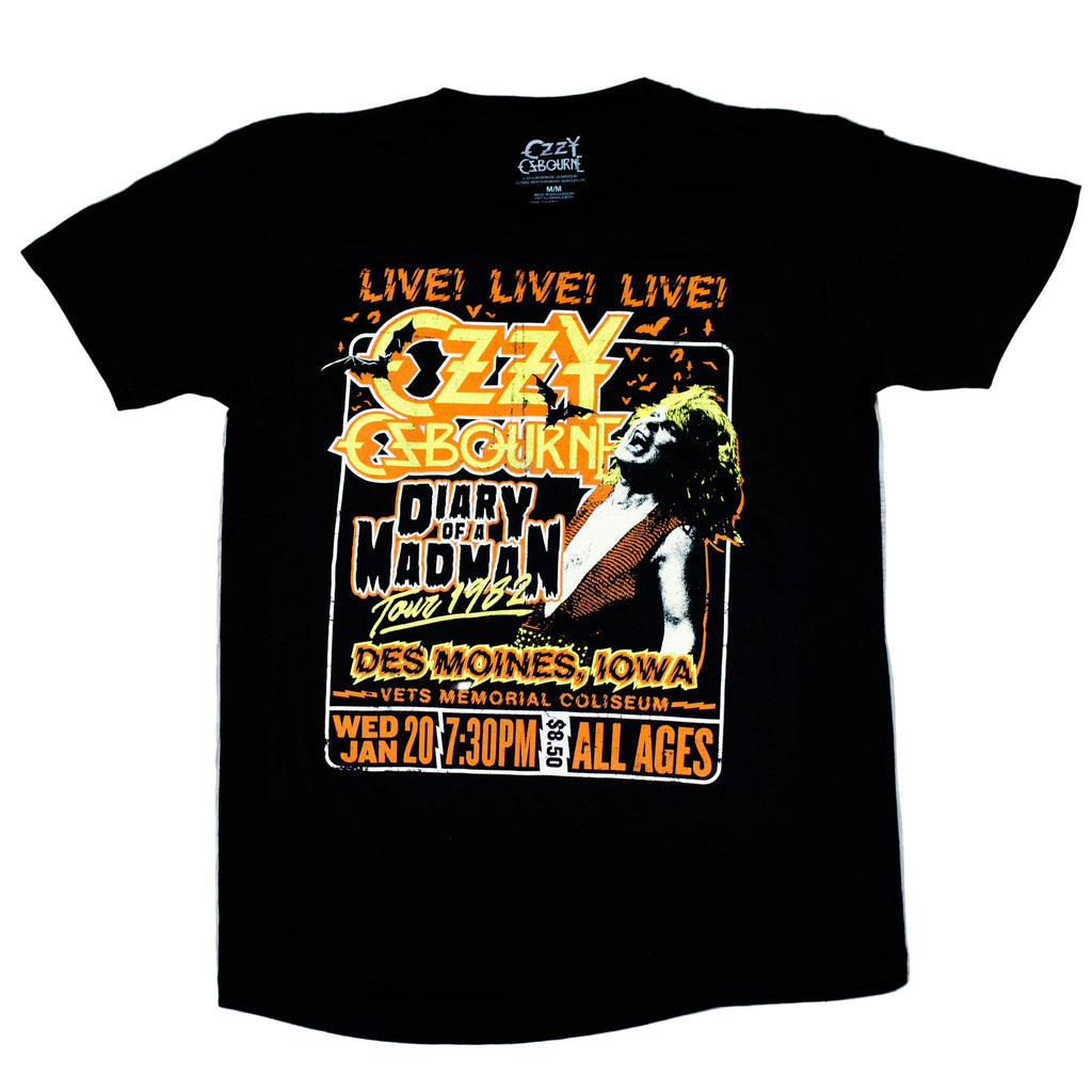 Ozzy Osbourne | “Live” Short Sleeve Unisex Black T-Shirt